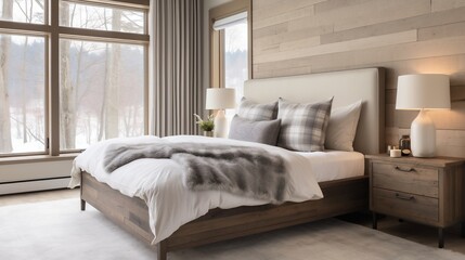 Modern Bedroom with Comfortable Bed and Cozy Interior