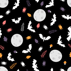 Halloween seamless pattern. Cartoon childish style