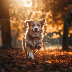 happy dog running 