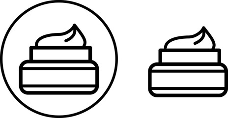 Face cream icon. Moisturizer, lotion, balm. Makeup concept. For topics such as beauty, skin care, cosmetics. Vector illustration.