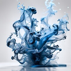 Abstract Blue Smoke And Ink Water On A Clean White Background Smoke Background Ink Background Smoke Wallpaper AI Generative