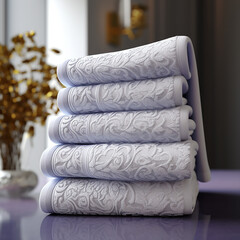 luxurious towel with a rich pattern created with Generative Ai