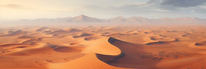 A Wide Aerial Shot of the Vast Sand Dunes of the Sahara Desert - obrazy, fototapety, plakaty