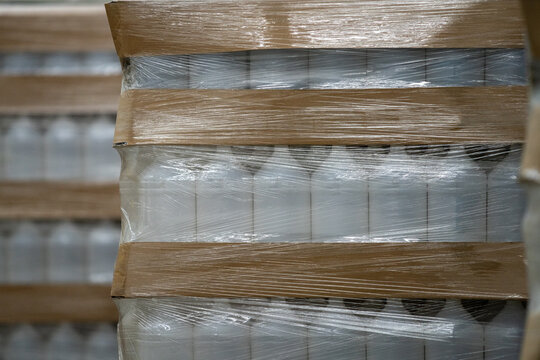 New pet bottles, large quantity in stock, packed.