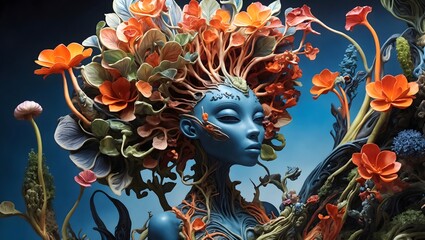 A Captivating Artwork That Introduces Viewers To A Realm Of Extraterrestrial Beauty Through Imaginative Depictions Of Alien Flora Fantasy Flower Background AI Generative