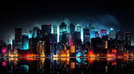 Fototapeta na wymiar Urban Cityscape colorful light View. AI generated image