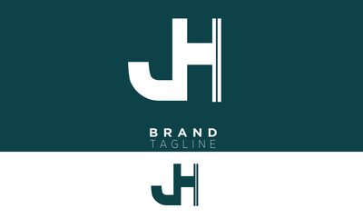 JH Alphabet letters Initials Monogram logo 