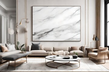 A meticulously detailed perspective of a Canvas Frame for a mockup in a modern living room