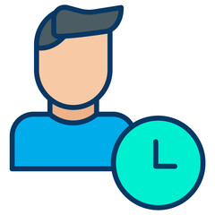Lineal color  User Time icon