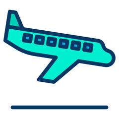 Lineal color Flight Landing icon