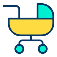 Lineal color Baby Stroller icon