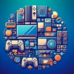 ps5 and other gaming stuff graphic shapes 