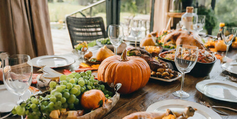 photo of gathered around the table giving thanks for our blessings and the delicious feast a