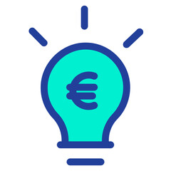 Lineal color Euro Bulb icon