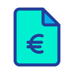 Lineal color Euro document icon