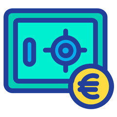 Obraz premium Lineal color Euro locker icon