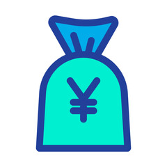 Obraz premium Lineal color Yen Bag icon