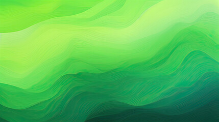 Fototapeta premium Green Waves Curves Backdrop Colorful Vibrant Bright Textured Background Modern Wallpaper with Copy Space Minimalist Abstract Art