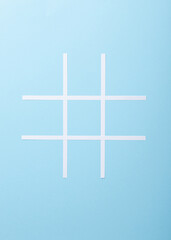 tic-tac-toe game board in blue backgound