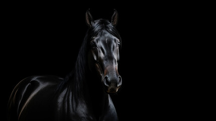 Obraz na płótnie Canvas Portrait from black frisian stallion