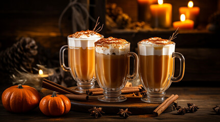 pumpkin, spice, latte, coffee, halloween, autumn, cafe, jack o lantern, whipped cream, leaves falling, autumn leaves