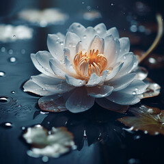 white water lily and lotus created with Generative Ai