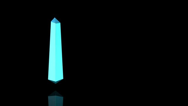 Teal Crystal turns on itself - loop animation