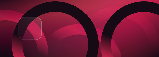 Viva magenta circle background. Magenta or maroon and glassmorphism style. Mock up composition with empty space. Great for wallpapers, banners, templates, luxury invitations, voucher background. - obrazy, fototapety, plakaty