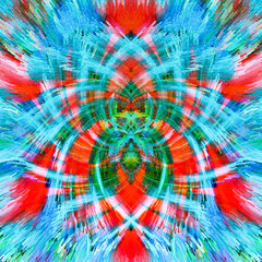 Fototapeta premium Vibrant fractal world. Neon glows, seamless textures, abstract patterns. Versatile for web, decor, packaging. Watercolor-style abstraction. Floral Effect Extruded Cubes Art Web Background