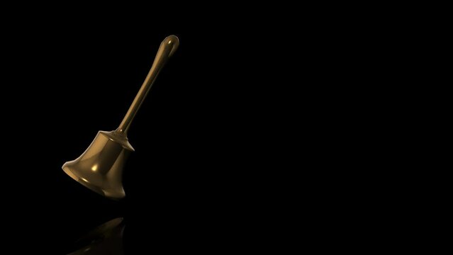 Golden Handbell turns on itself - loop animation