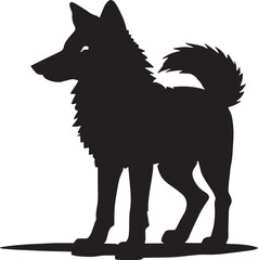 A black and white illustration of a wolf with a thick fur coat and sharp fangs. The wolf represents the pack, strong family bonds, and cooperation