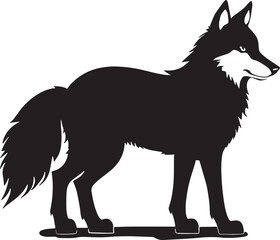 A black and white illustration of a wolf with a thick fur coat and sharp fangs. The wolf represents the pack, strong family bonds, and cooperation