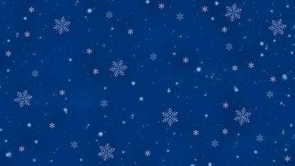 Snowflakes on a dark blue background. Snowfall. Christmas background.