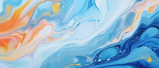 Fototapeta na wymiar Abstract liquid marble background, stirred paint texture, ai generated
