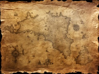 old treasure map background, ai generated