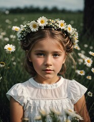 Sch&ouml;nes M&auml;dchen mit G&auml;nsebl&uuml;mchenkranz