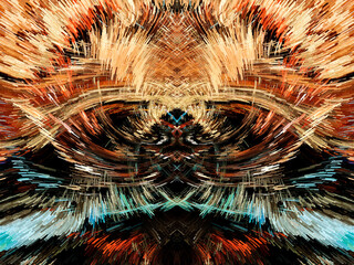 Abstract Symphony: Vibrant Brush Strokes, Extruded Cubes, Contemporary Canvas - Perfect for Modern Design, Artistic Visual Projects & Creative Endeavors