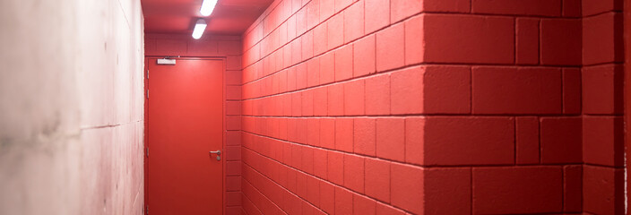red brick wall and door