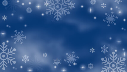 Naklejka na ściany i meble Snowflakes on blue background. Christmas and New Year concept.