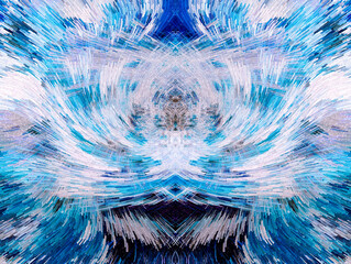 Abstract Symphony: Vibrant Brush Strokes, Extruded Cubes, Contemporary Canvas - Perfect for Modern Design, Artistic Visual Projects & Creative Endeavors