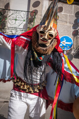 Obraz premium Pantalla the traditional carnival mask. One of the most popular carnivals in Galicia, Entroido de Xinzo de Limia.