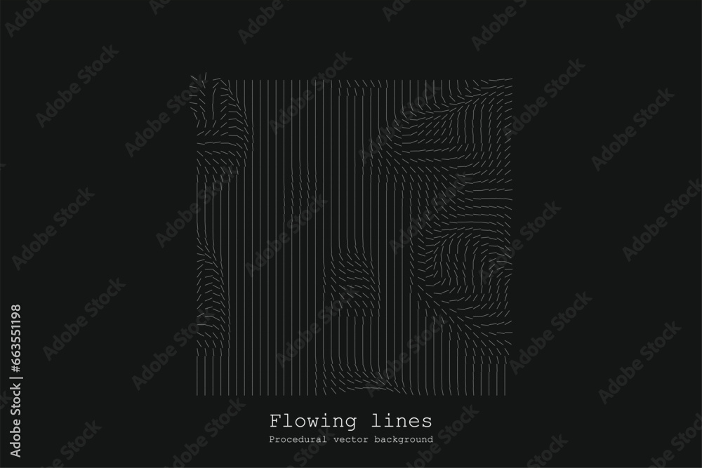 Poster abstract line matrix pattern. noise flow dynamic.