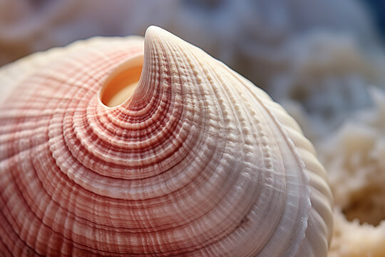Macro image of a lined moon sea shell natica lineata