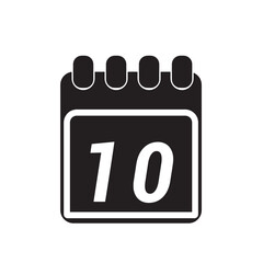 Page of calendar displaying day 10. Illustration 
