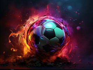 Fototapeta premium Football background, Bright color, Generative AI