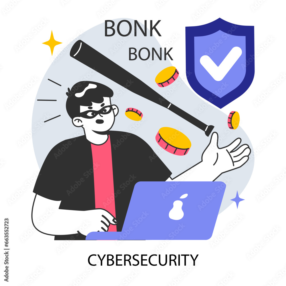 Poster data privacy. cyber or web security . database safety of a digital device.