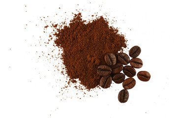 Coffee and Ground Coffee Isolated Background