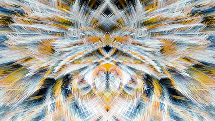 Vibrant Abstract Brush Strokes and Extruded Cubes Illustration with Contemporary Artistic Background, Resembling Oil Painting on Canvas, Perfect for Modern Design and Creative Visual Projects