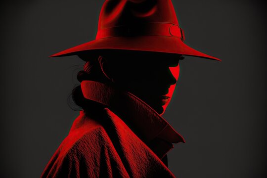 Incognito spy in retro hat and hidden face