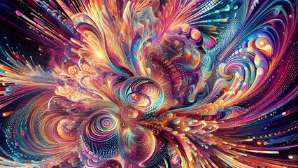 Abstract psychedelic background ar 16:9